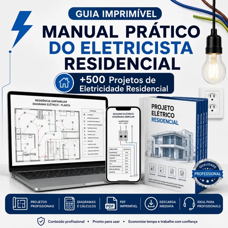 Manual Prático do Eletricista Residencial - projetos prontos de elétrica residencial